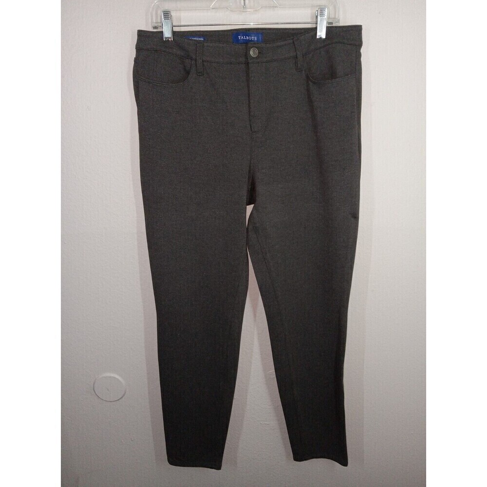 Talbots Stretch Straight Leg High Waist Jegging Ankle Casual Pants Size 10 Black